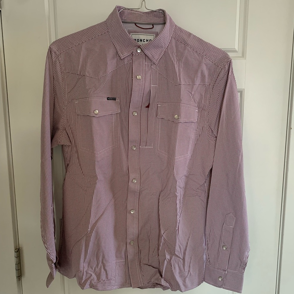 Poncho checkered pearl snap shirt | small slim fit